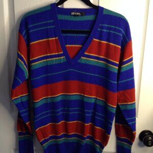 VTG Bill Haire LTD "S" Designer Cashmere Sweater, Quiet Lux, Colorway Stripes